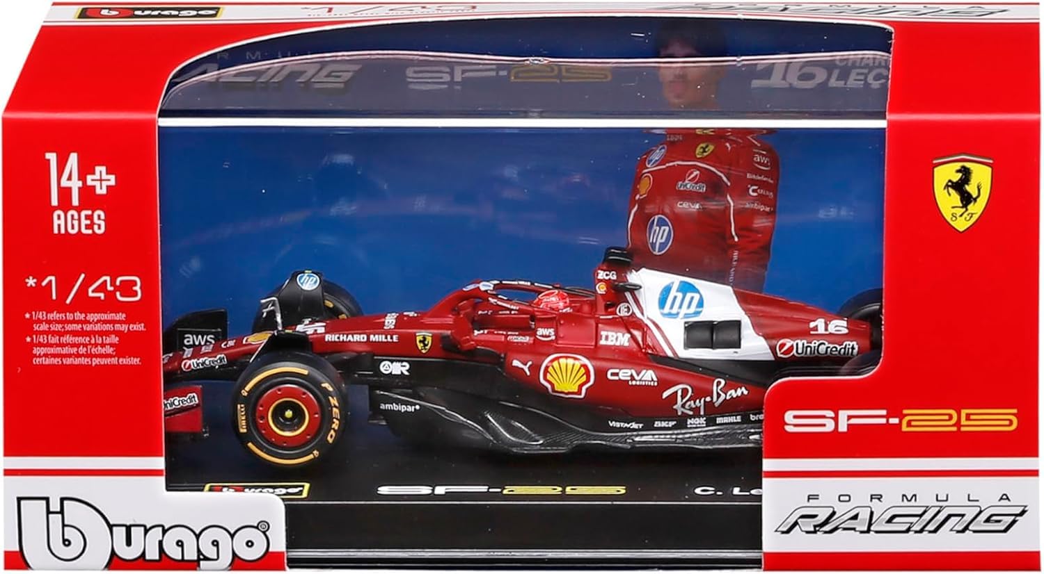 Amazon | ブラーゴ 1/43 フェラーリ F1 SF-25 ＃16 シャルル